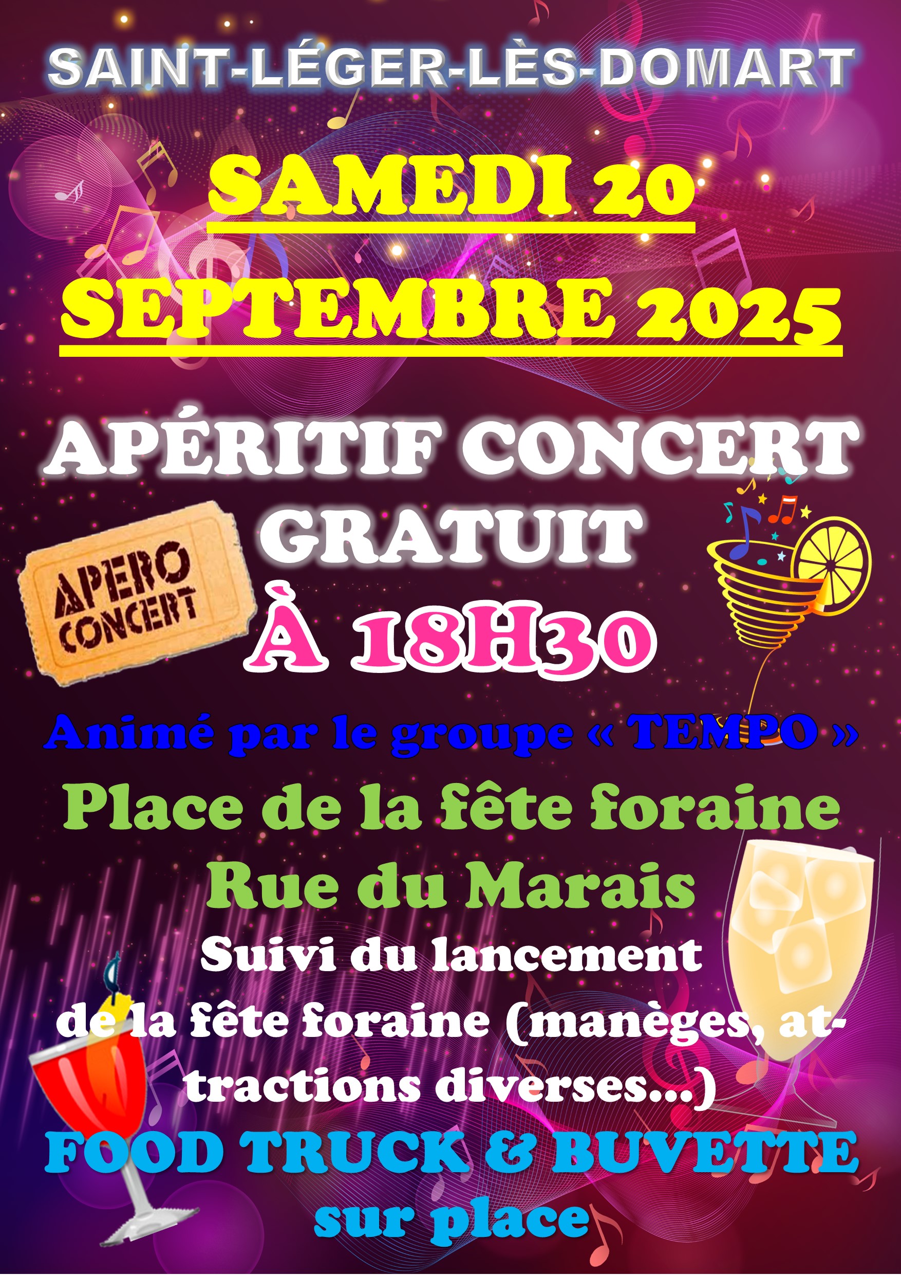 AFFICHE 2025 APERITIF CONCERT - A3 - ®Mairie-St-Léger