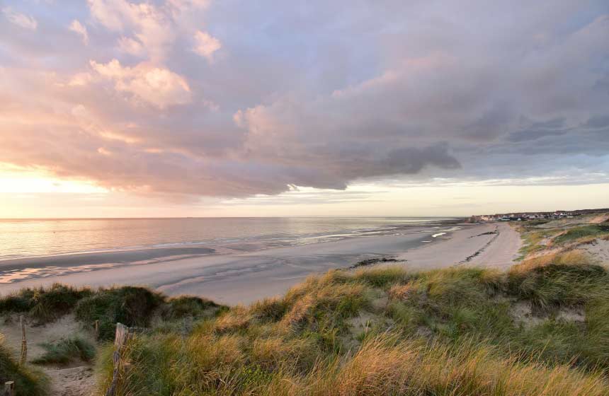 Sunset on the beach at Ambleteuse