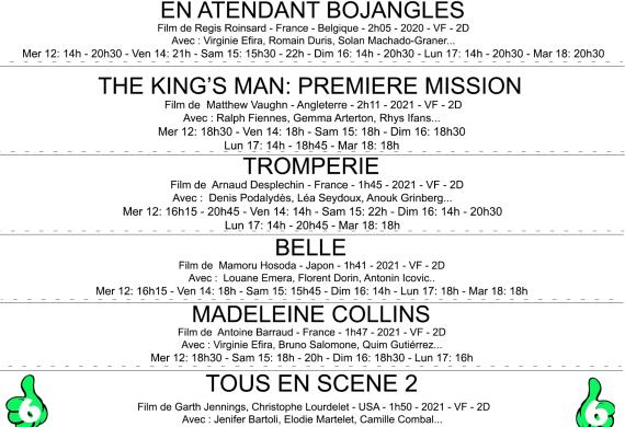 Programme Cinéma Le Domino 19 au 25 janvier (1)
